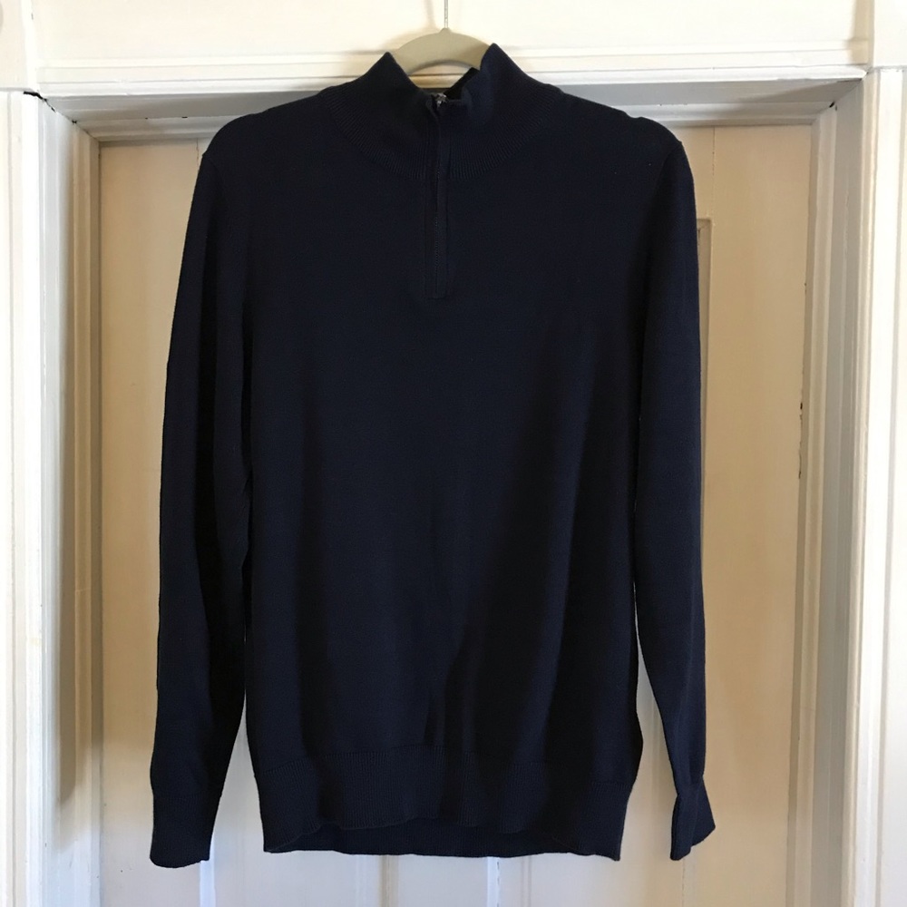 NWT Lachlan British Inspired navy 1/4 zip sweater